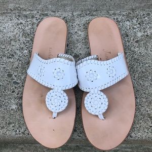 Jack Rogers White Patent Boating Jacks